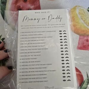 Mommy or Daddy Baby Shower Game